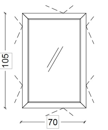 Зеркало Dolce Глянцевый Графит 105x70см 567-GR Boheme