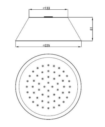CZR-SPA200-01 Верхний душ, диаметр 200 мм