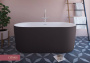 Акриловая ванна отдельно стоящая, цельная, белая матовая внутри, чёрная матовая снаружи,  METAURO-INT-Central-180-80-60-B-W-MATT Акриловая ванна отдельно стоящая, цельная, белая матовая внутри, чёрная матовая снаружи,  METAURO-INT-Central-180-80-60-B-W-MATT