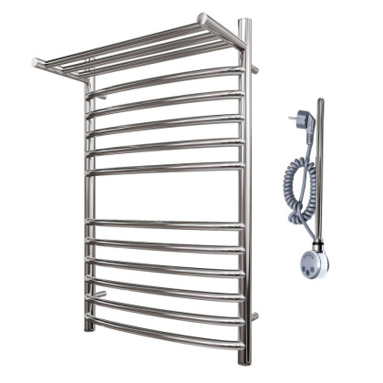 Полотенцесушитель электрический Point Альфа PN05148SPE П11 400x800 с полкой левый/правый, хром Полотенцесушитель электрический Point Альфа PN05148SPE П11 400x800 с полкой левый/правый, хром