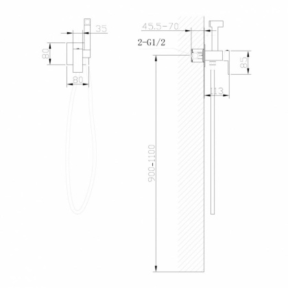 Смеситель ABBER Daheim AF8226G с гигиеническим душем, золото матовое Смеситель ABBER Daheim AF8226G с гигиеническим душем, золото матовое