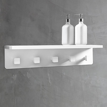 Вешалка с полкой ABBER Stein AS1651 белая матовая