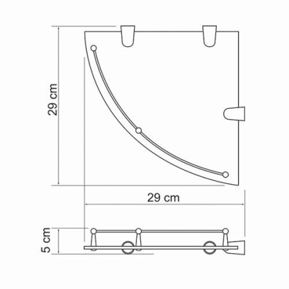 K-544 Полка стеклянная угловая