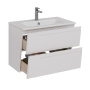 Тумба Lemark MIANO 80см под 1 раковину, подвесная, 2 ящика, цвет корпуса, фасада: Белый глянец