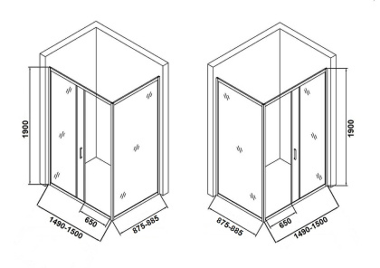 Душевой уголок Orange E23-15090TCR без поддона 150х90, стекло прозрачное Душевой уголок Orange E23-15090TCR без поддона 150х90, стекло прозрачное