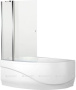 Шторка для ванны Aquanet Alfa 3 NF7221-1 pivot, прозрачное стекло