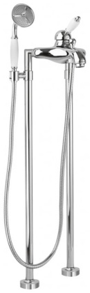 ELITE-VDPM-02-Bi Напольный смеситель для ванны с ручным душем Исполнение: Бронза, Ручки: Белая  ELITE-VDPM-02-Bi Напольный смеситель для ванны с ручным душем Исполнение: Бронза, Ручки: Белая