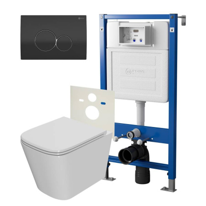 Сет: Система инсталляции Point Элемент для подвесного унитаза PN45120 + Клавиша смыва для инсталляции Point Виктория, черная/хром, PN44061BC + Унитаз подвесной Point Ника безободковый, сиденье микролифт PN41081 Сет: Система инсталляции Point Элемент для подвесного унитаза PN45120 + Клавиша смыва для инсталляции Point Виктория, черная/хром, PN44061BC + Унитаз подвесной Point Ника безободковый, сиденье микролифт PN41081