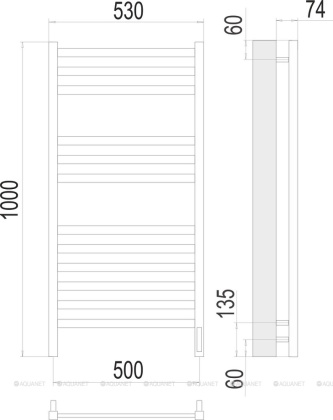 Полотенцесушитель Terminus Енисей П12 500х1000 электро