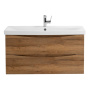 Тумба с раковиной подвесная BelBagno MARINO-CER 90 Rovere Nature Grigio, раковина белая Тумба с раковиной подвесная BelBagno MARINO-CER 90 Rovere Nature Grigio, раковина белая