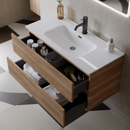 Тумба подвесная SANCOS Urban 790х450х550, c двумя ящиками оснащенными доводчиками, дуб галифакс натуральный , арт. UR80EG Тумба подвесная SANCOS Urban 790х450х550, c двумя ящиками оснащенными доводчиками, дуб галифакс натуральный , арт. UR80EG