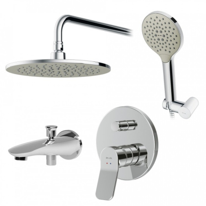 FB85A10010 X-Joy, набор: Смеситель д/в/душа, верхний душ 250 мм, держатель д/верхн.душа, душ.набор (ручн