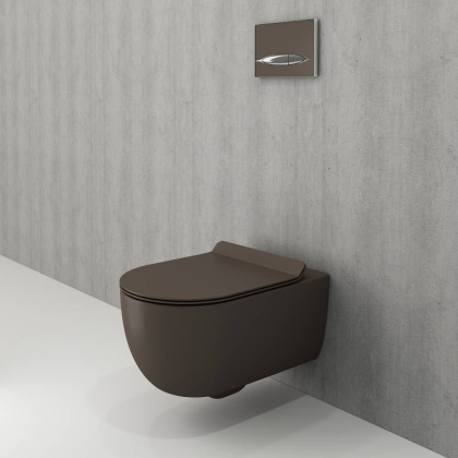 Чаша унитаза подвесного Bocchi V-Tondo 1416-025-0129, кофейный матовый Чаша унитаза подвесного Bocchi V-Tondo 1416-025-0129, кофейный матовый