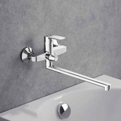 489000000 Eclipse 2.0 Смеситель для ванной и душа с универсальным изливом, хром