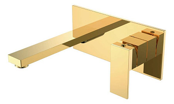 Смеситель для умывальника из стены Qubic Shinny Gold Смеситель для умывальника из стены Qubic Shinny Gold