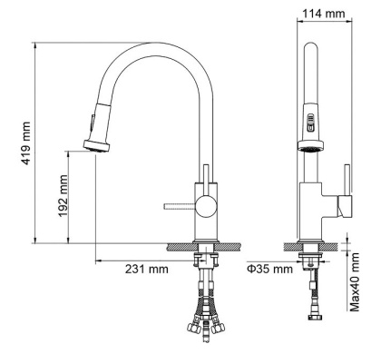 Смеситель Timo Saona 2316/00FL с выдвижной лейкой