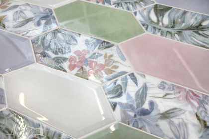 Плитка настенная 35025 Фурнаш Сиреневый светлый (34см*14см*6,9мм) (19шт/0,709м2) Глянцевый, м2