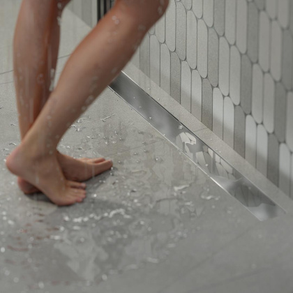 Душевой лоток double из нержавеющей стали, 75 см