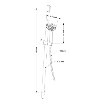 Душевой гарнитур на штанге OMNIRES YOSEMITE-SBL (черный) Душевой гарнитур на штанге OMNIRES YOSEMITE-SBL (черный)