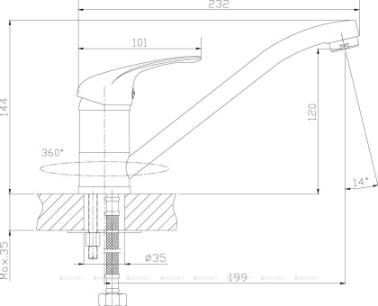 Смеситель Rossinka A35-21 для кухни Смеситель Rossinka A35-21 для кухни