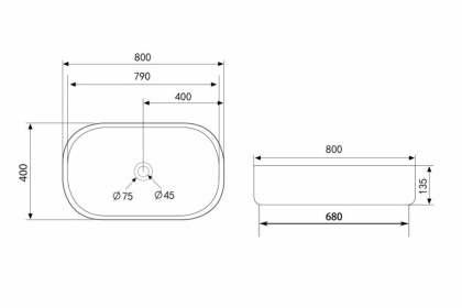 Раковина накладная ABBER Bequem AC2110MW белая матовая Раковина накладная ABBER Bequem AC2110MW белая матовая