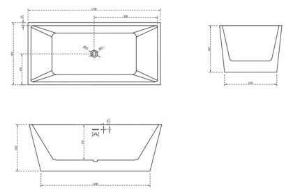 Акриловая ванна Abber 170х80 AB9224-1.7