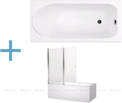 Акриловая ванна Aquanet Nord 140x70 (+ шторка Aquanet Alfa 4 NF6222-pivot) Акриловая ванна Aquanet Nord 140x70 (+ шторка Aquanet Alfa 4 NF6222-pivot)