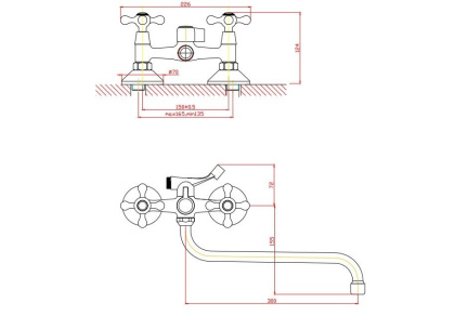 Смеситель для ванны/душа Orange Classic Pro M72-222cr с душевым набором