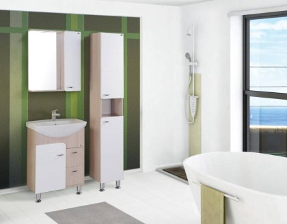 Тумба Onika Стиль 60 напольная, белая/ясень шимо (ум. Грация 60)