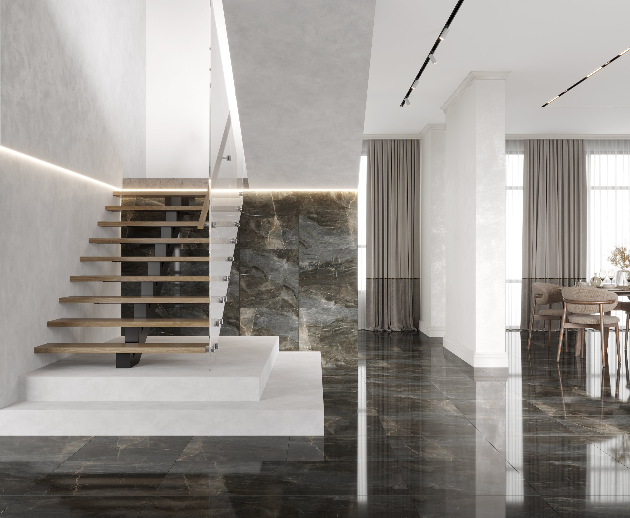 Stellar Wind Керамогранит темно-серый 60x60 Полированный