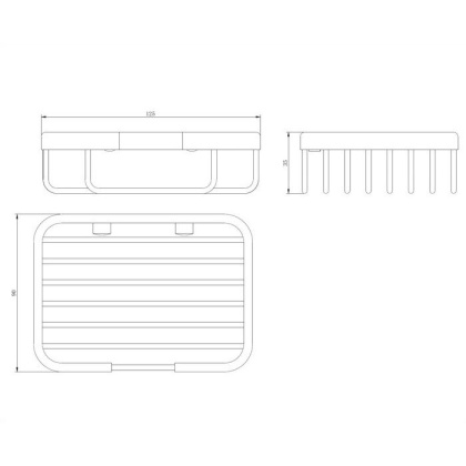 Полка-корзинка для душа OMNIRES 12,5 см UN3624CR (хром)