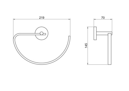 Полотенцедержатель овальный AQUATEK AQ4621CR БЕТТА