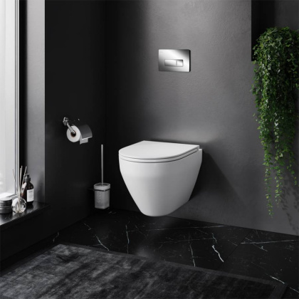 IS48051.701700 Инсталляция с клавишей Pro M глянец. Хром с подвесным унитазом Spirit V2.0 FlashClean с с сид м/л