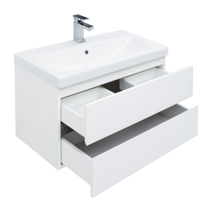 Мебель для ванной Aquanet Беркли 80 белый/дуб рошелье (зеркало белое)