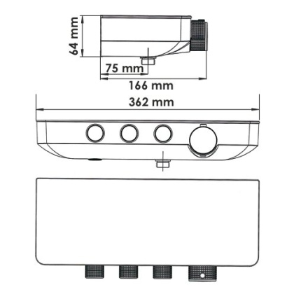 A8599.090.116.010.127.011 Thermo Встраиваемый комплект для душа с верхней душевой насадкой и лейкой
