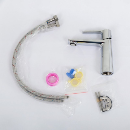 LUX-LS-01-W0 Смеситель для раковины однорычажный, без донного клапана, хром