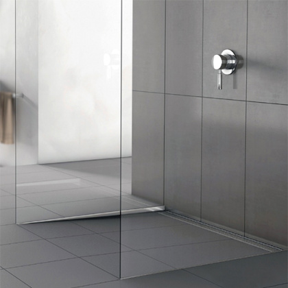 Pейка из нержавеющей стали для пола с уклоном, левая 