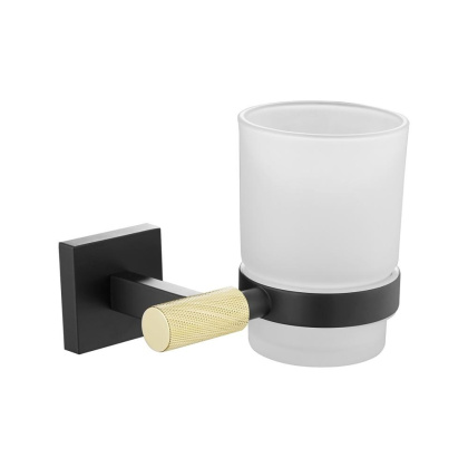 Стакан керамический с держателем, RG3012H Rose, Золото с черным Стакан керамический с держателем, RG3012H Rose, Золото с черным