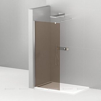 LIBERTA-L-1-110-BR-Cr Душевая перегородка с односторонним входом, стекло бронза, профиль хром, 1100x1950 мм