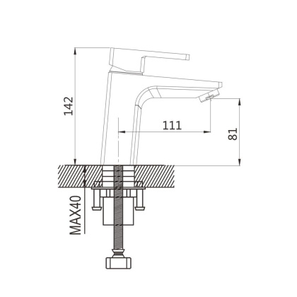 Смеситель для раковины латунь, оружейная сталь S8201T Смеситель для раковины латунь, оружейная сталь S8201T