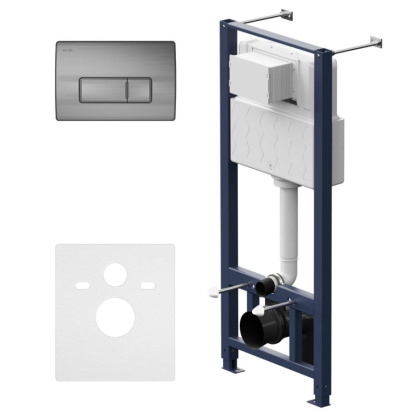 I012704.8031 Pro Инсталляция для подвесного унитаза с пневматич. клавишей Pro M пластик, мат никель