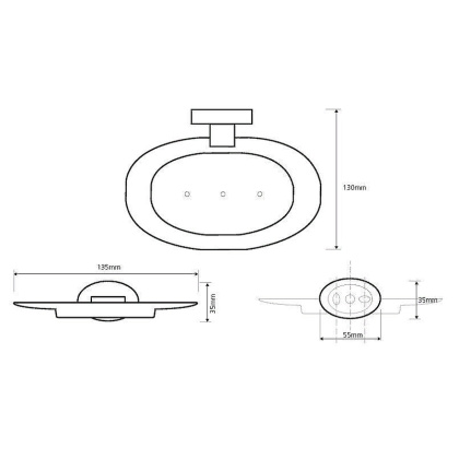 Мыльница Bemeta Oval 118408041 Хром, овальная Мыльница Bemeta Oval 118408041 Хром, овальная