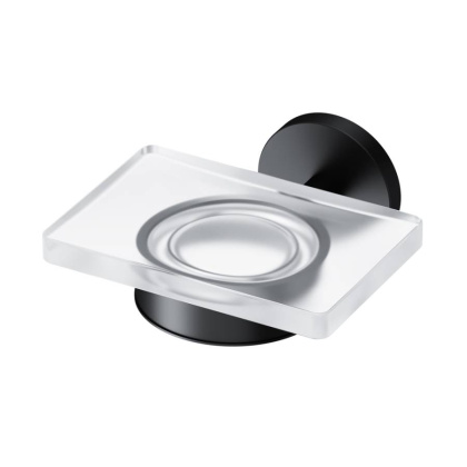 Стеклянная мыльница X-Joy с настенным держателем, 5,3х11х11,2 см, белая, A85A34222