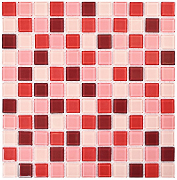 Мозаика стеклянная Plum mix (чип 4*25*25) 300*300 (22шт/1,98м2), м2