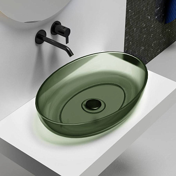 Раковина накладная прозрачная ABBER Kristall AT2801Vesuvian оливковая Раковина накладная прозрачная ABBER Kristall AT2801Vesuvian оливковая