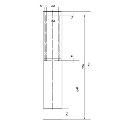 Пенал Aquanet Nova Lite 35 дуб черный