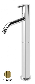 LEAF-LC2-L-PR Смеситель для накладной раковины однорычажный, с донным клапаном, исполнение Sunrise PVD LEAF-LC2-L-PR Смеситель для накладной раковины однорычажный, с донным клапаном, исполнение Sunrise PVD