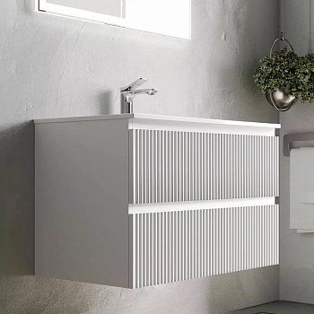 Тумба подвесная SANCOS Snob R 995х445х500, c двумя ящиками оснащенными доводчиками, Bianco, арт.SNR100W