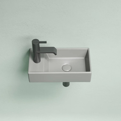 Умывальник подвесной прямоугольный (чаша справа, отверстие под смеситель слева) цвет антрацит матовый Element 407*217*100