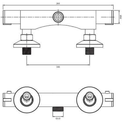 Смеситель термостатический для душа OMNIRES MINI MI1546CR (хром)